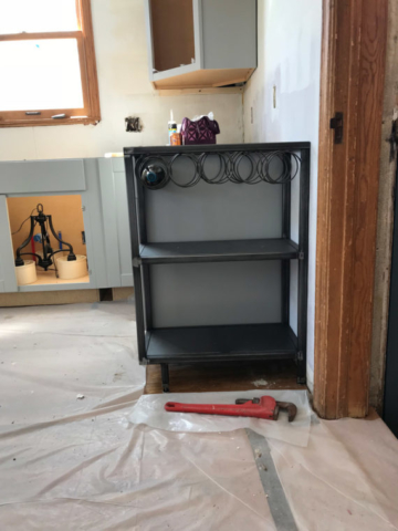 Custom Metal Shelf and Wine Rack